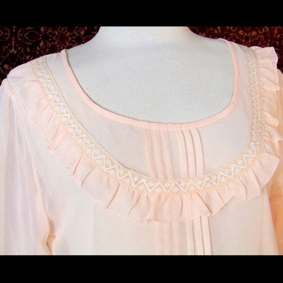 NEW PILANI'S LIVE IN STYLE peach tunic blouse M✨ - Picture 2 of 7